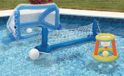 Backyard Ocean: Floating Basketball, Volleyball, and Water Polo Set