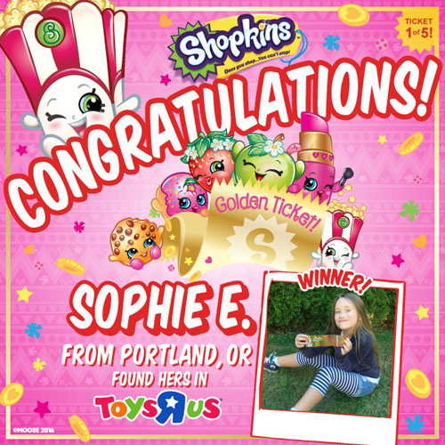 Shopkins Golden Ticket - Sophie