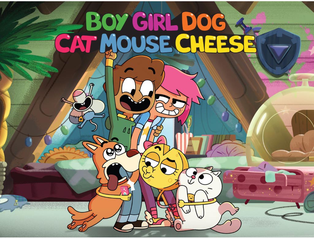 Boy Girl Dog Cat Mouse Cheese