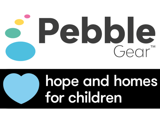 Pebble Gear hope and homes children logos