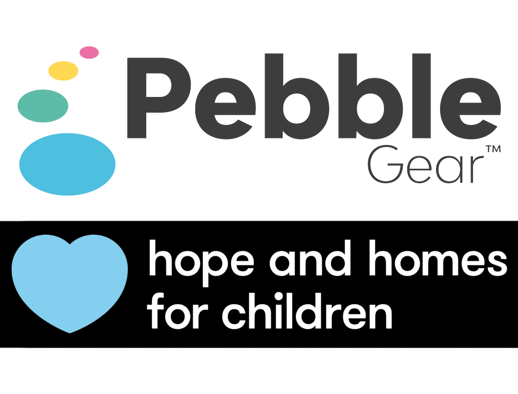 Pebble Gear hope and homes children logos