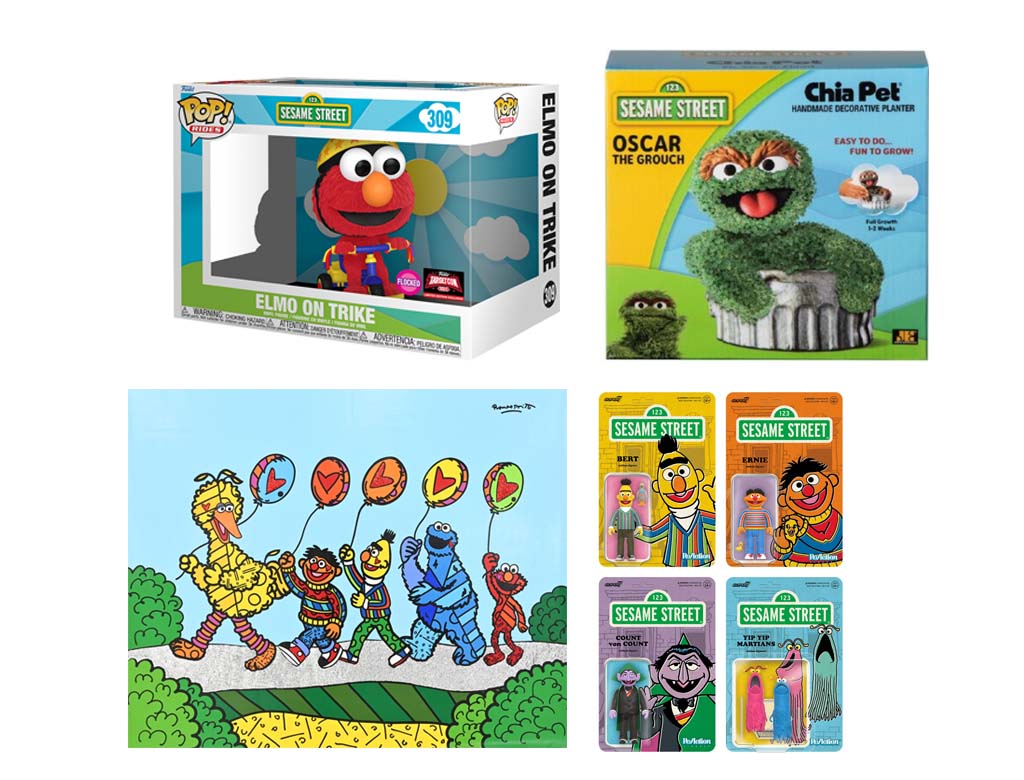 Sesame Street Collectibles funko, chia pet, super 7